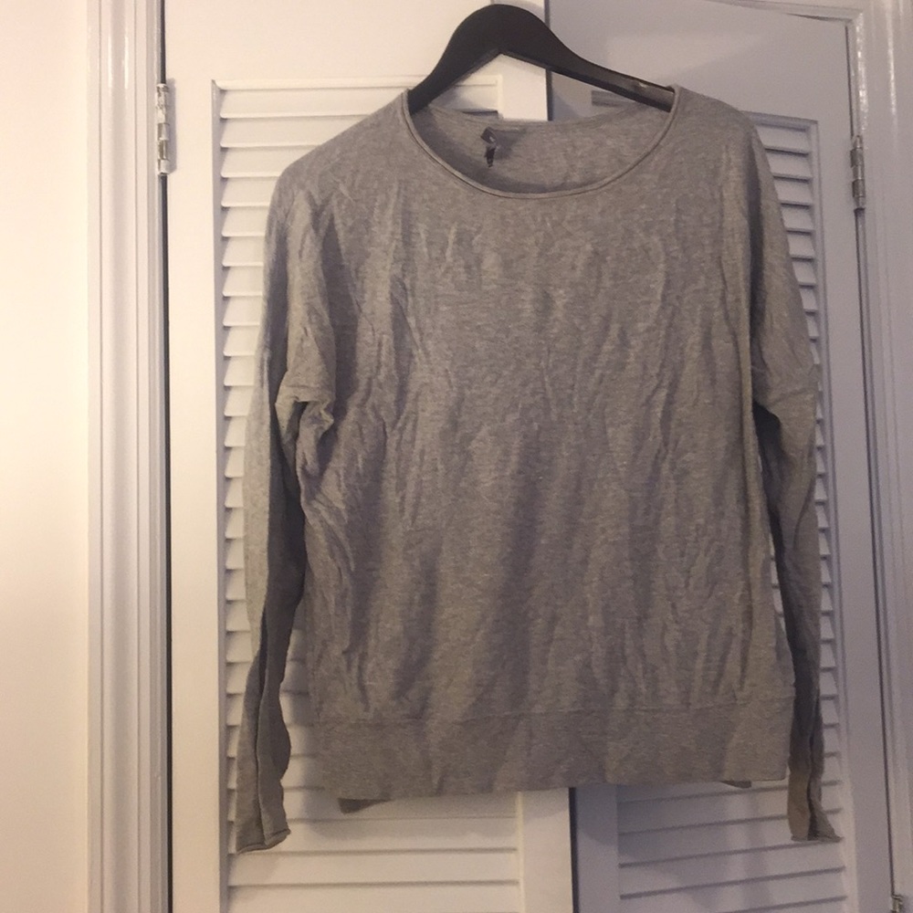 Grey drop sleeve cotton sweater